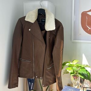 Mens Faux Leather Biker/Bomber Jacket